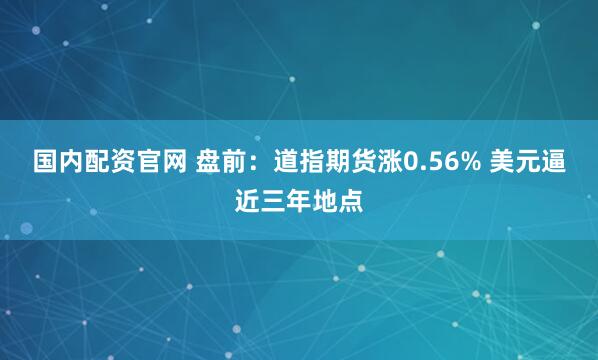 国内配资官网 盘前：道指期货涨0.56% 美元逼近三年地点